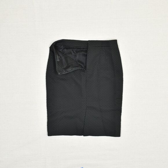 J. Crew Women Straight Skirt Zip Polyester Black Size 4 No.2 Textured - Picture 4 of 8